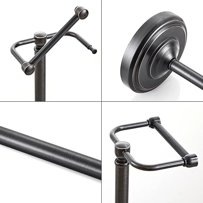 Toilet Paper Holder Stand, Oil Rubbed Bronze Toilet Paper Holder Free Standing, Post Pivoting Design & Stable Weighted Base SUS304 Stainless Steel for Bathroom（Mega Roll） - ModernBath