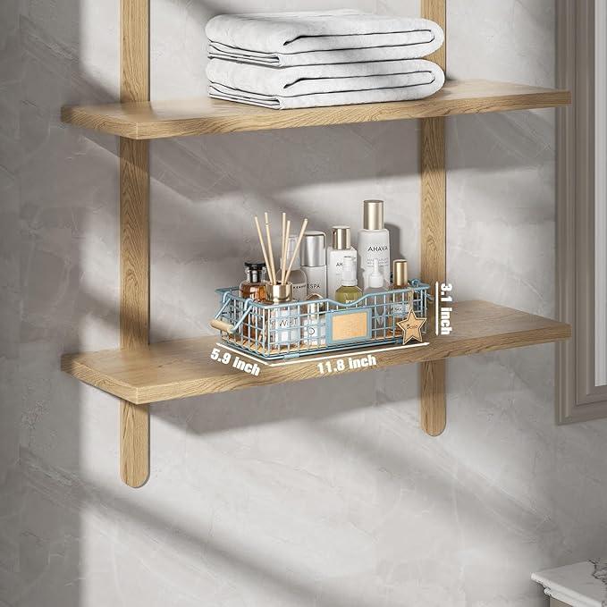 Bathroom Organizer Basket with Handle, Home Decor Basket- Bathroom Organizers and Storage - Exquisite Vanity Tray for Skincare - Restroom Counter Baskets for Organizing - Blue - ModernBath