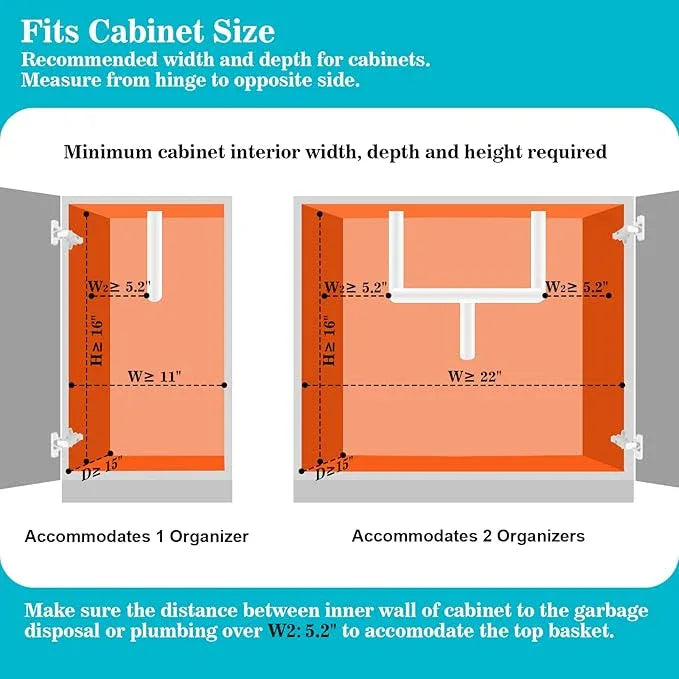 REALINN Under Sink Organizer, Pull Out Cabinet Storage 2 Tier Slide Out Sink Shelf, Kitchen Organizers and Storage, Black, 1 Pack - ModernBath
