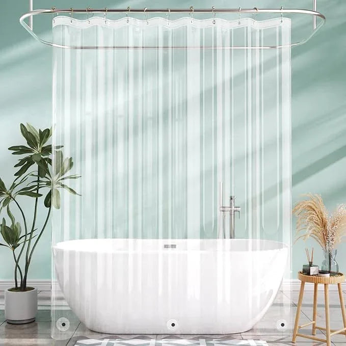 AmazerBath Long Shower Curtain Liner with 3 Magnets, 72x90 Clear Shower Curtain Liner Tall, Waterproof Plastic Shower Liner, Lightweight PEVA Shower Curtain with 12 Rustproof Metal Grommets - ModernBath