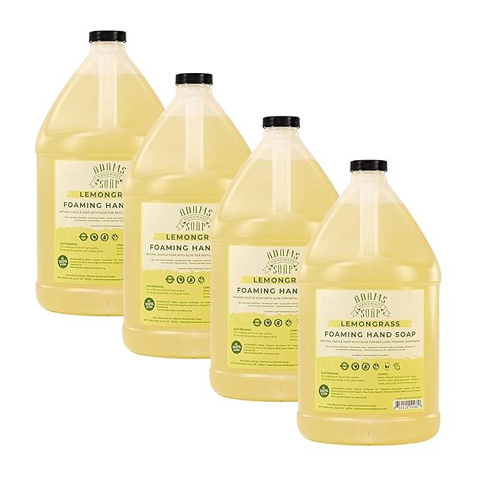 Adams Handmade Soap Liquid Foaming Soap 1 Gal - Lemongrass (Pack of 4) - ModernBath