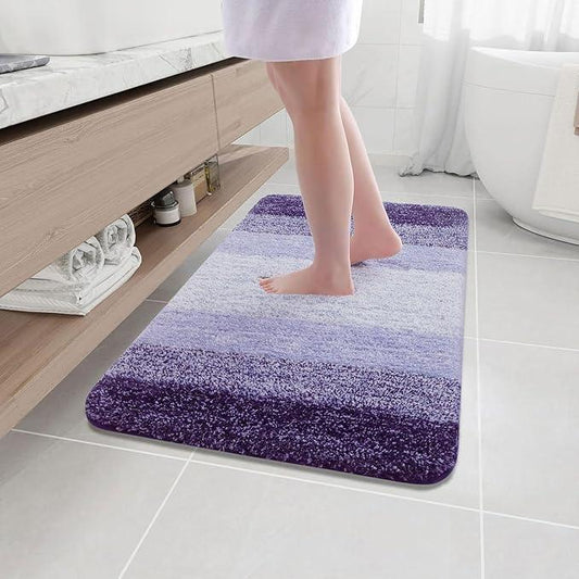 Arotive Microfiber Bathroom Rugs, Shaggy Soft and Absorbent Bath Rug, Non-Slip, Thick Plush Machine Washable Dry Bath Mats for Bathroom, Tub and Shower, 36x24, Dark Purple, Rectangular - ModernBath