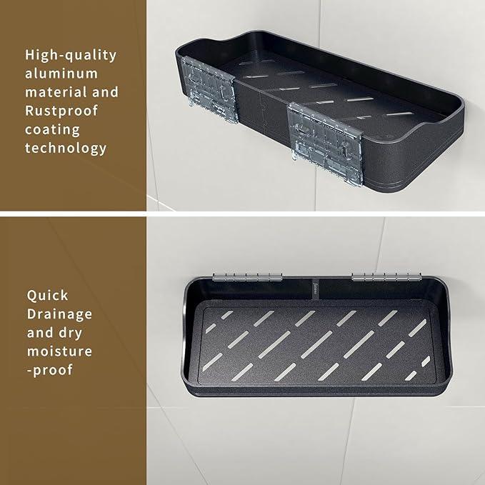 Luxury Shower Caddy, Rustproof Metal Large Capacity Bathroom Shelves for Storage, Adhesive or Drill Mounting for Kitchen Holder & Organizer (1 Pack) - ModernBath