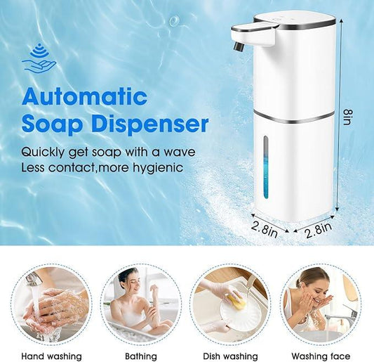 2 Pack Automatic Foaming Soap Dispenser,Touchless Soap Dispenser,13.5oz/400ml Rechargeable Wall Mounted Smart Dispenser for Bathroom Kitchen,Easy for Toddlers(White) - ModernBath