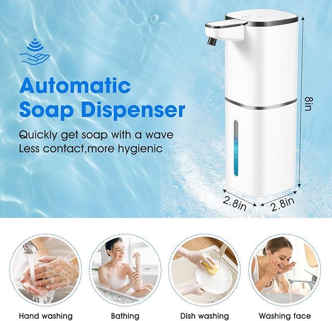 Automatic Liquid Soap Dispenser,Touchless Soap Dispenser,13.5oz/400ml Rechargeable Wall Mounted Smart Dispenser for Bathroom Kitchen,Easy for Toddlers(White) - ModernBath
