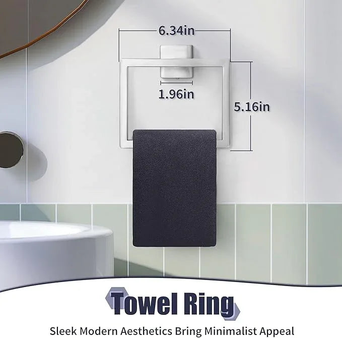 Bathroom Accessory Towel Bar Set: 5 Pieces Brushed Nickel Square Bathroom Hardware SUS304 Stainless Steel - 24 Inch Wall Mounted Towel Rack&Toilet Paper Holder&Towel Ring and Towel Hook - ModernBath