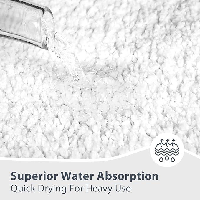 anllugs Bathroom Rugs 20" x 30", Non-Slip Extra Soft Absorbent Bath Rugs, Machine Washable Quick Dry Bath Mats for Bathroom Floor, Shower, Bathtub and Sink, White - ModernBath
