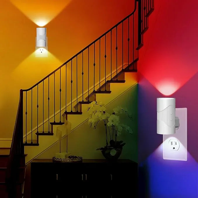 easuntec Night Light, Night Lights Plug into Wall, Color Changing Night Light, Dusk to Dawn Sensor, 8 Light Modes, Dimmable RGB Night Lights for Bedroom Bathroom Hallway Kitchen Stairs (RGB,2 Pack) - ModernBath