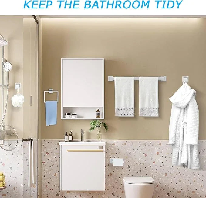 5 Pieces Towel Bar Set Brushed Nickel Bathroom Hardware Accessories Set SUS304 Stainless Steel Towel Holder Set for Bathroom 23.6 Inch Towel Bar,Towel Rack Wall Mounted - ModernBath