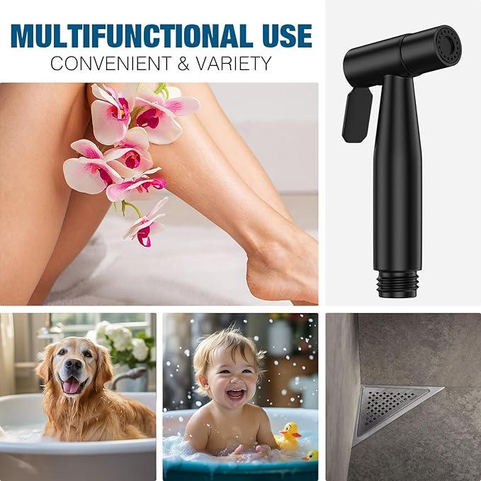 FREDI Bidet Sprayer for Toilet, Handheld Toilet Bidet Sprayer, Stainless Steel, Adjustable Water Pressure, Muslim Shower, Feminine Wash, Easy Installation (Matte Black) - ModernBath