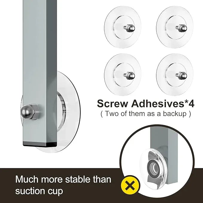 Orimade Adjustable Anti-slip Shower Caddy over Shower Head, Rustproof Bathroom Hanging Organizer with 2 Hooks for Razor, No Drilling Shelves Storage Rack 2 Tier, Light Grey - ModernBath