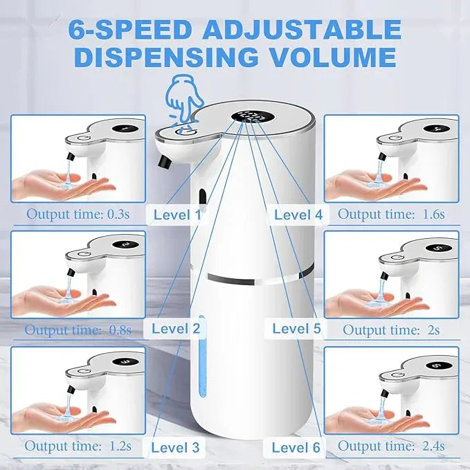 Automatic Liquid Soap Dispenser,6 Level Adjustable Liquid, Wall Mount Soap Dispenser,USB Rechargeable with LED Display,12.8oz/ 380ml Touchless Hand & Dish Dispenser for Bathroom, Kitchen - ModernBath