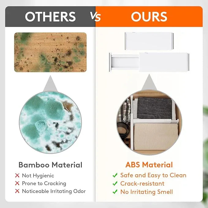 Lifewit 6 Pack Drawer Dividers 5" High, 13.5-22" Adjustable Clothes Organizers, Expandable Dresser Separators in Bedroom/Bathroom/Kitchen/Office, PLS5 - ModernBath