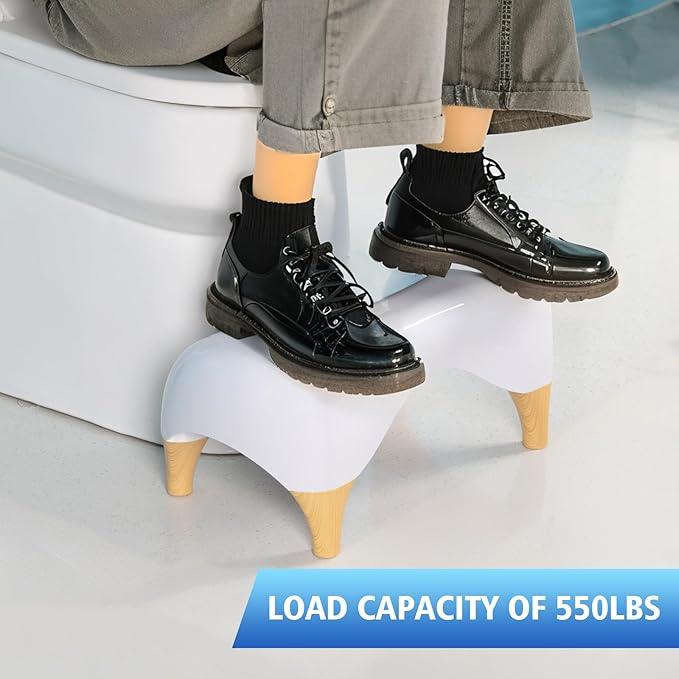 STARWISH Toilet Stool for The Bathroom, Squatting Position Helps Improves Bowel Health & Relieves Constipation 7.5" Wood/White (Wood) - ModernBath