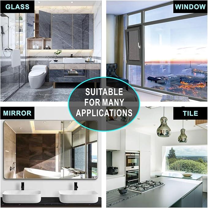 Richmirth Shower Glass Cleaner Squeegee, 9 Inch Width Silicone Bathroom Squeegee for Shower, Glass, Car Window, Mirror - Green - ModernBath