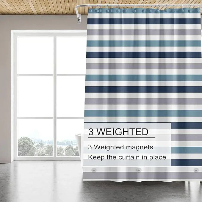 TIKABC Shower Curtain Liner, 4G PEVA Shower Liner, Plastic Waterproof Shower Curtains, 72x72 inch with Grommet Holes 3 Magnetic Weights - ModernBath