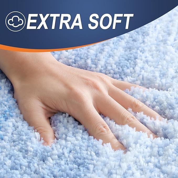 OLANLY Bathroom Rugs Mat 30x20, Extra Soft Absorbent Microfiber Bath Rugs, Rubber Backing, Quick Dry, Machine Washable Bath Mats for Bathroom Floor, Tub and Shower, Home Decor Accessories, Light Blue - ModernBath