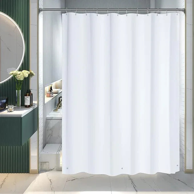 AmazerBath Long Shower Curtain Liner, 72x78 Plastic White Shower Curtain Liner, Cute Waterproof PEVA Shower Curtains, Lightweight Shower Curtains for Bathroom with Magnets and 12 Rustproof Grommets - ModernBath
