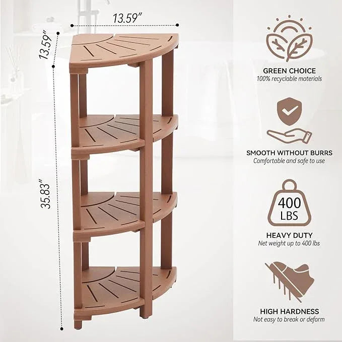 Shower Bench, Corner Shower Stool for Inside Shower and Shaving Legs, Waterproof HDPE Shower Chair Seat with Storage Shelf for Bathroom Non-Slip - ModernBath