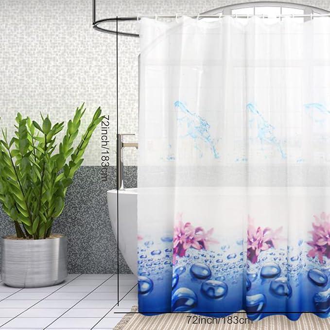 TIKABC Shower Curtain Liner, 4G PEVA Shower Liner, Plastic Waterproof Shower Curtains, 72x72 inch with Grommet Holes 3 Magnetic Weights - ModernBath