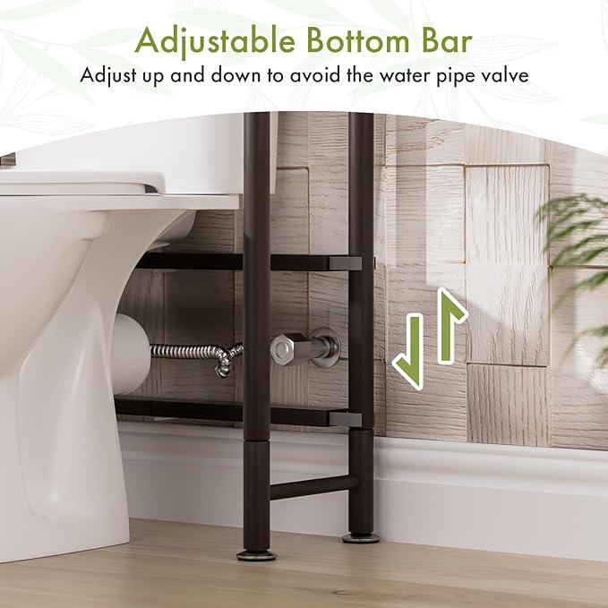AmazerBath Bamboo Over The Toilet Storage Shelf, Over Toilet Bathroom Organizer Rack, 3-Tier Bathroom Shelves Over Toilet, Space Saver, Espresso - ModernBath
