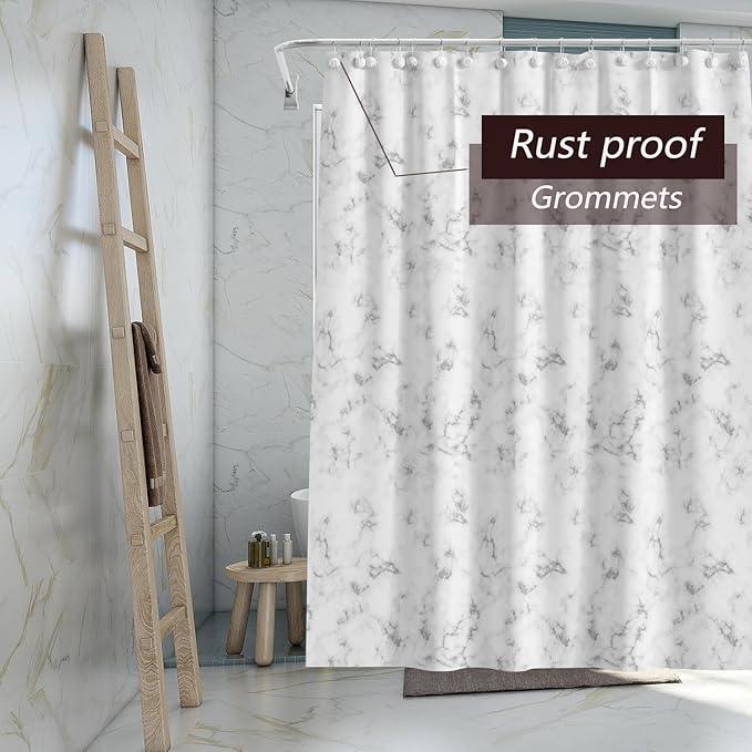 TIKABC Shower Curtain Liner, 4G PEVA Marble Cloud Shower Liner, Plastic Waterproof Shower Curtains, 72x72 inch with Grommet Holes 3 Magnetic Weights - ModernBath