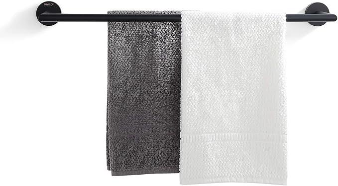 Double Towel Bar 26 Inches, Bathroom Hotel Style Towel Holder, Lavatory Bath Towel Shelf, Modern Minimalist Towel Rack for Bathroom Wall Mounted, Matte Black, 077080-MB Leo Series - ModernBath