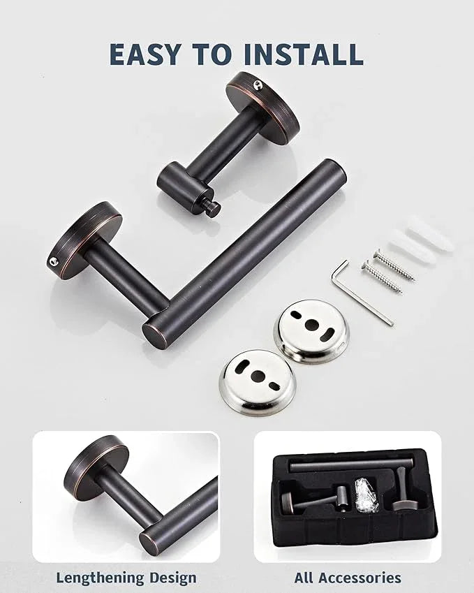 Bronze Toilet Paper Holder SUS304 Stainless Steel Double Post Pivoting Toilet Paper Roll Holder Wall Mounted Toilet Tissue Holder for Commercial Bathroom RV Oil Rubbed Bronze - ModernBath