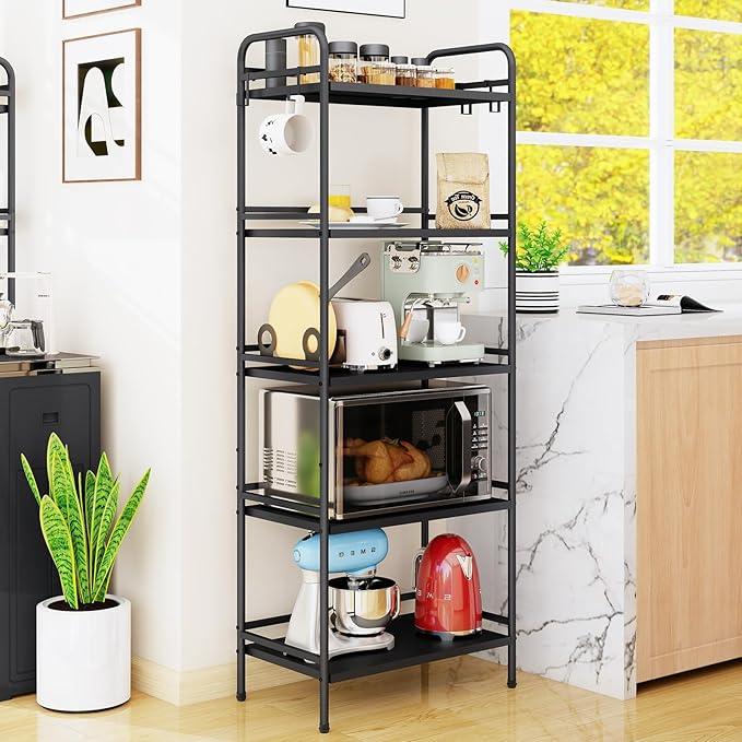 HDANI Storage Shelves, 5-Tier Metal Storage Rack with Shelf,Shelf Organizer,Garage Standing Shelving Unit for Laundry,Bathroom,Kitchen,Pantry, Closet,23.6''W X 13.8''D X 63''H,Black - ModernBath