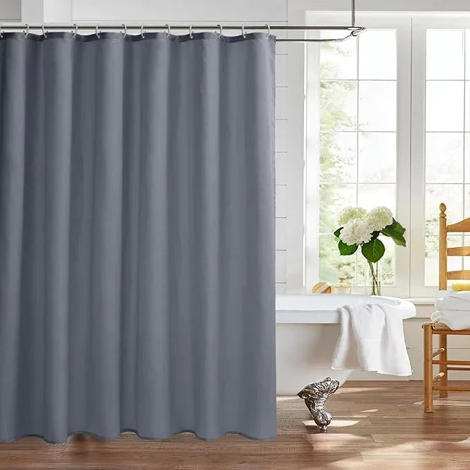 Nasitos Fabric Shower Curtain Liners 2 Pack - W72 x H72 - Water Resistant & Non Toxic Cloth Shower Liner for Bathroom, Hotel Quality, Machine Washable, Standard Size (Grey, 4 Magnets Included) - ModernBath