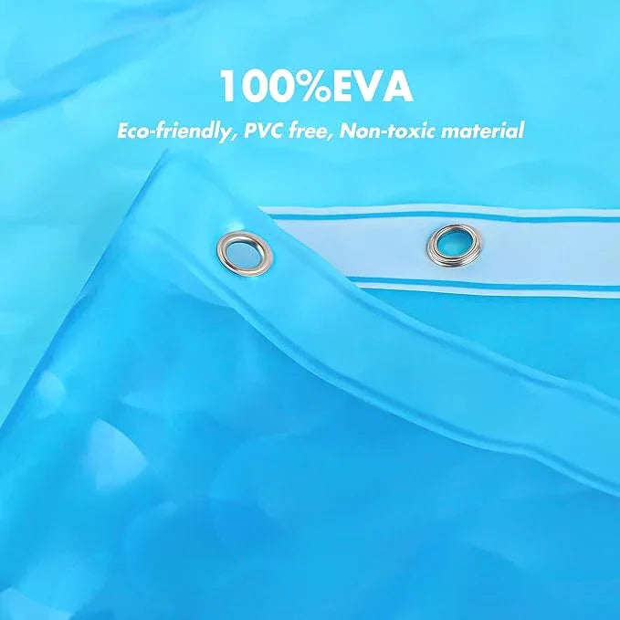 WELTRXE EVA 8G Shower Curtain Liner, 72x72 Inch 3D Clear Blue Bubble Heavy Duty Waterproof Shower Curtain Liner with Magnets Thick Plastic Shower Curtains Weighted Bathroom Shower Liner, 12 Hooks - ModernBath