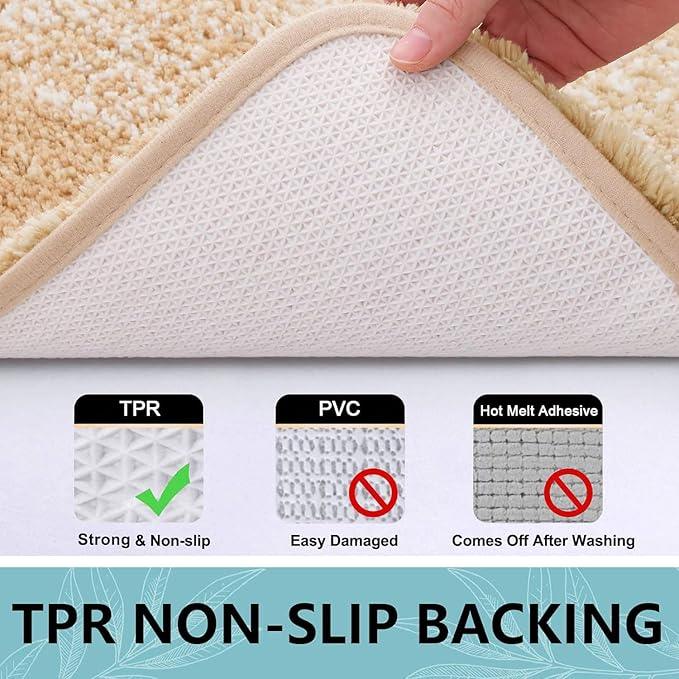 Arotive Microfiber Bathroom Rugs, Shaggy Soft and Absorbent Bath Rug, Non-Slip, Thick Plush Machine Washable Dry Bath Mats for Bathroom, Tub and Shower, 70x24, Beige, Rectangular - ModernBath