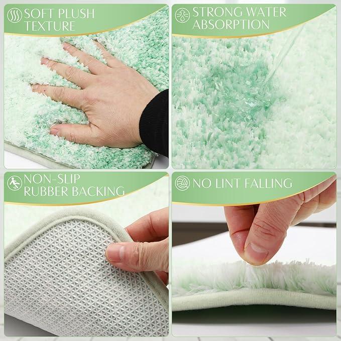 WSBArt 32PCS Bathroom Set Bathroom Sets with Shower Curtain and Rugs Green Bathroom Accessories,Shower Curtain Set,Bathroom Rug Set with Bathroom Trash Can - ModernBath