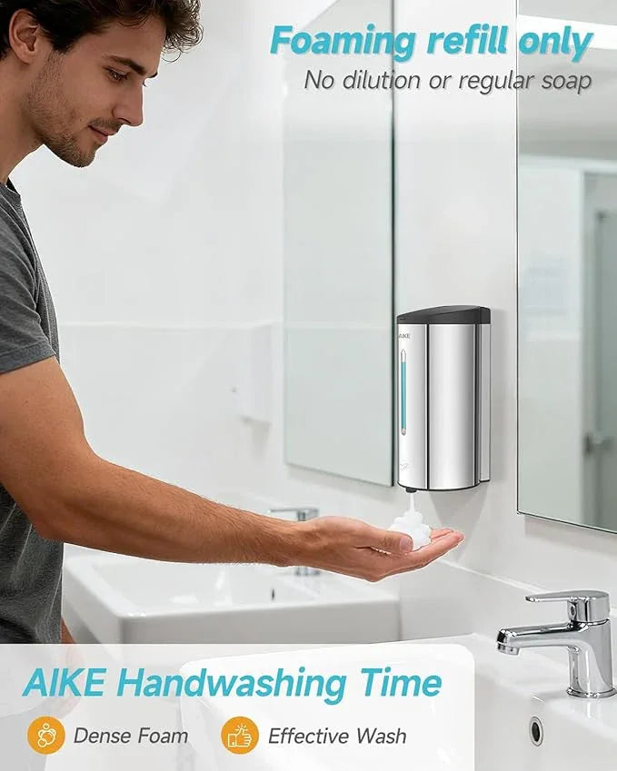 AIKE Wall Mount Automatic Foam Soap Dispenser 25 OZ Commercial Large Capacity Stainless Steel Model AK1205FA(Polished) - ModernBath