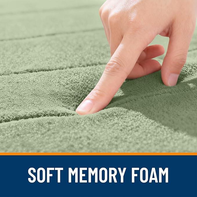 OLANLY Memory Foam Long Bathroom Rugs Runner 59x24, Super Soft Absorbent Bath Mat, Quick Dry, Machine Washable Shower Floor Rugs, Bathmat Carpet, Bathroom Home Decor Accessories, Sage Green - ModernBath