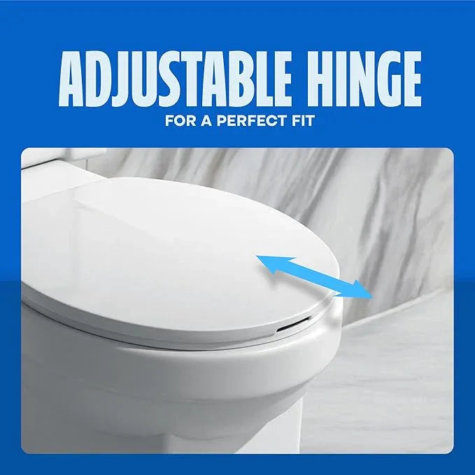 HIGHCRAFT Premium Round Toilet Seat with Adjustable Hinges - Molded Plastic Toilet Seat - Fits Standard Round Toilets - Round Seat in White - ModernBath