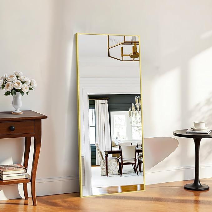 KOCUUY Large Gold Bathroom Mirror, 60"x24" Rectangle Bathroom Mirror for Wall, HD Tempered Glass, Anti-Rust Frame, Modern Design for Bathroom, Bedroom, Living Room, Entryway - ModernBath