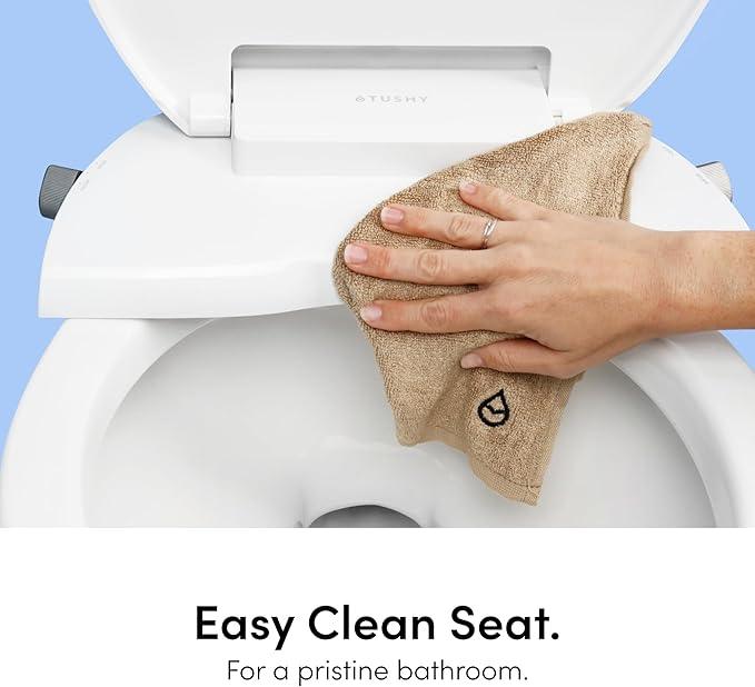 TUSHY Wave Non-Electric Bidet Toilet Seat | Sleek Elongated Design, Quick-Release for Easy Cleaning | DuoFlow Front & Rear Wash, Soft-Close Lid, Comfy Seat, 10-Min DIY Install, Bamboo Knob - ModernBath