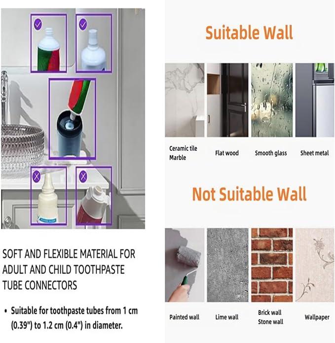 Celsitudo No-Drill Wall Mounted Toothbrush Holder, Bathroom Shelf, with Automatic Toothpaste Dispensers 4 Brush Hooks 4 Magnetic Cups 1 Cosmetic Drawer Organizer and Large Storage (1 Dispenser 4 Cups) - ModernBath