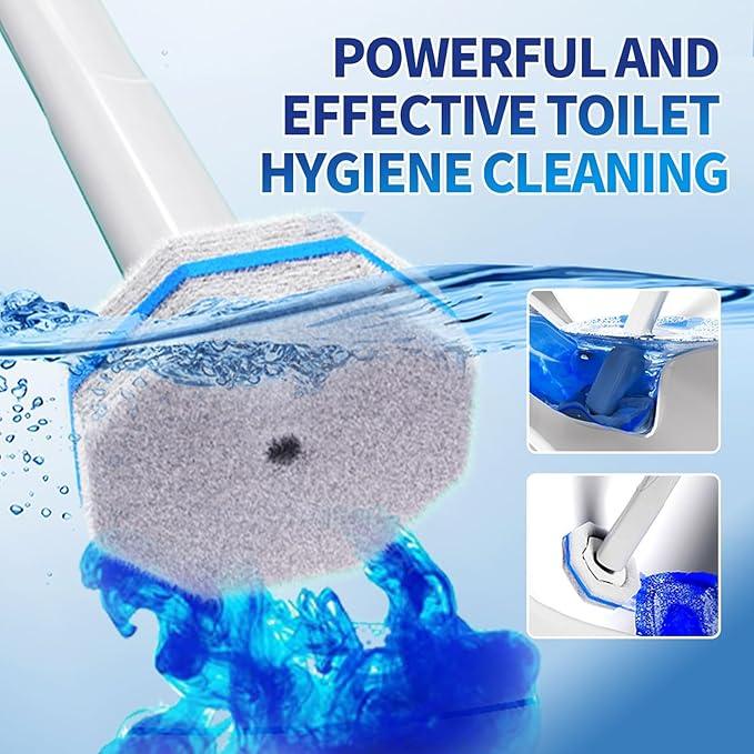 Disposable Toilet Brush Cleaning System with 50pcs Refills Pads Replacement Heads, Toilet Cleaning Stick, Wall Mounted Toliet Wand Kit Bathroom Maintenance, Toilet Bowl Cleaner Wands Holder and Set - ModernBath