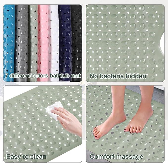 XLHOMO 26PC Bathroom Accessories Set - Gorgeous Sage Green Bathroom Set, Bathroom Accessory Set, Shower Curtain Set with Bathtub Mats for Shower Tub, Trash Can & Soap Dispenser - ModernBath