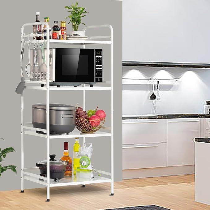 HDANI Storage Shelves, 4-Tier Metal Storage Rack with Shelf,Shelf Organizer,Garage Standing Shelving Unit for Laundry,Bathroom,Kitchen,Pantry, Closet,23.6''W X 13.8''D X 50 H'',White - ModernBath