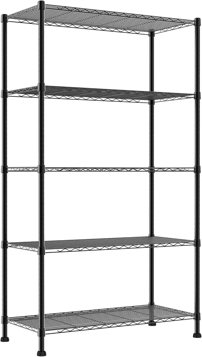 REGILLER 5-Wire Shelving Metal Storage Rack Adjustable Shelves,17.7" D×35.4" W×72.3" H Standing Storage Shelf Units for Laundry Bathroom Kitchen Pantry Closet - ModernBath