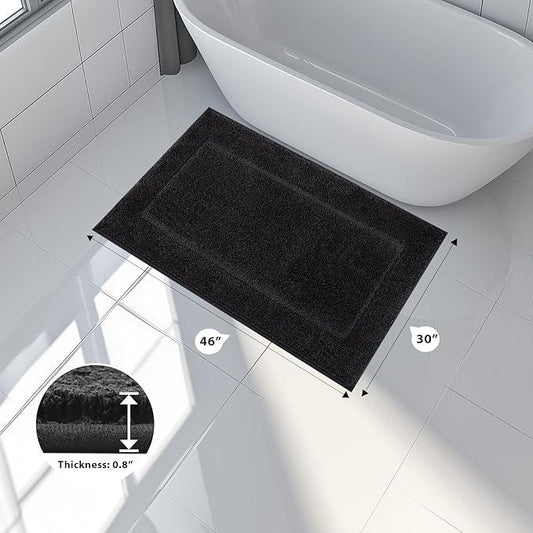 anllugs Bathroom Rugs 30" x 46", Non-Slip Extra Soft Absorbent Bath Rugs, Machine Washable Quick Dry Bath Mats for Bathroom Floor, Shower, Bathtub and Sink, Black - ModernBath