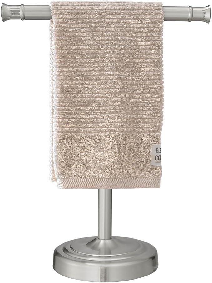 RUMOSE 13 Inch Brushed Nickel Towel Stand Hand Towel Holder Bathroom Kitchen Vanity Countertop T-Shape Towel Rack Free Standing Stainless Steel Towel Bar Towel Ring - ModernBath