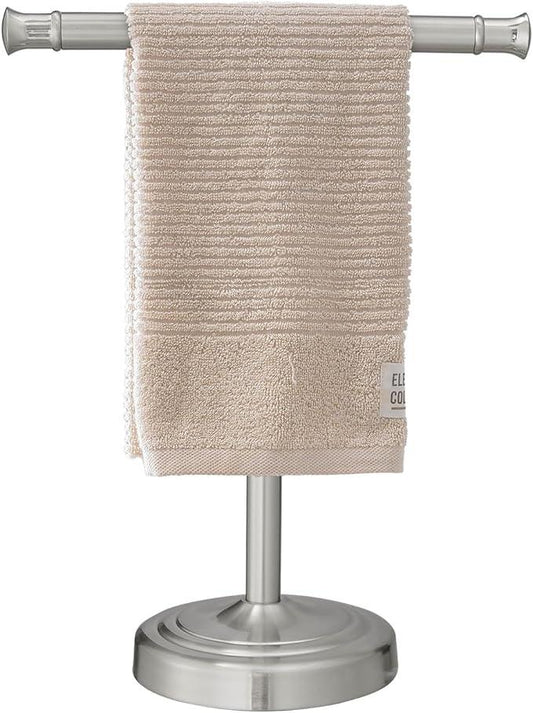 RUMOSE 13 Inch Brushed Nickel Towel Stand Hand Towel Holder Bathroom Kitchen Vanity Countertop T-Shape Towel Rack Free Standing Stainless Steel Towel Bar Towel Ring - ModernBath