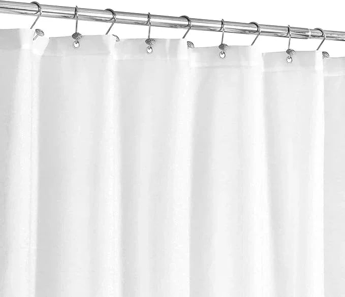 N&Y HOME Fabric Shower Curtain or Liner with Magnets - Soft Cloth Shower Liner with Hotel Quality, Machine Washable - White, 72x72 - ModernBath