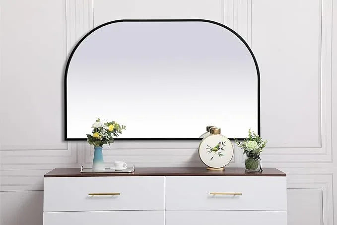 Illuminate, Metal Frame Arch Mirror 39X24 Inch in, Modern, Black - ModernBath
