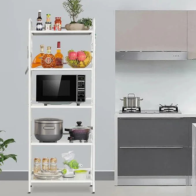 HDANI Storage Shelves,5-Tier Metal Storage Rack with Shelf,Shelf Organizer,Garage Standing Shelving Unit for Laundry,Bathroom,Kitchen,Pantry, Closet,23.6''W X 13.8''D X 63''H,White - ModernBath