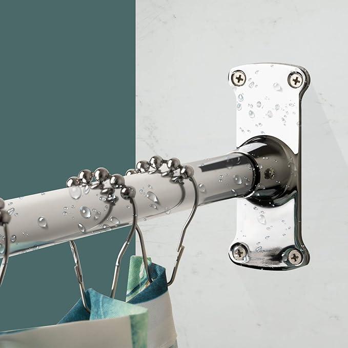 Artiwell L Shaped Shower Curtain Rod, Bathroom Bathtub Corner Shower Curtain Rod with Ceiling Support (CHROME PLATED) - ModernBath